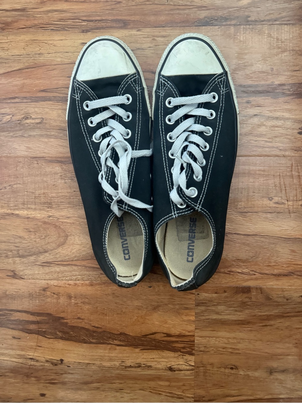 Converse Black Low-Top Canvas Sneakers with White Accents